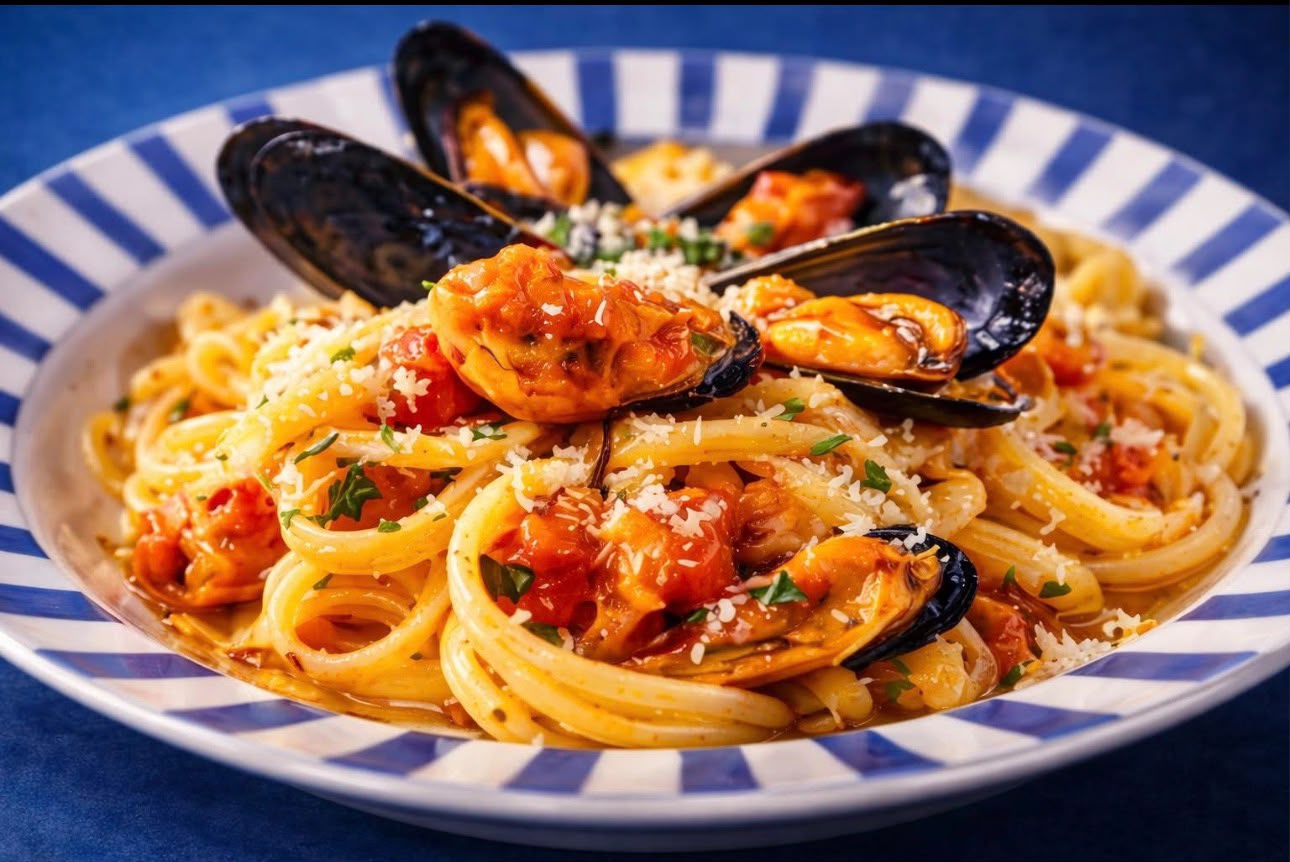 Piatto simbolo con cozze e pecorino